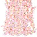 10 Pack 60 FT Cherry Blossom Flowers, Artificial Cherry Blossom Branches, Light Pink Faux Sakura Flowers Vines for Wedding Arch, Party Decor, Home & Office Spring Summer Decoration