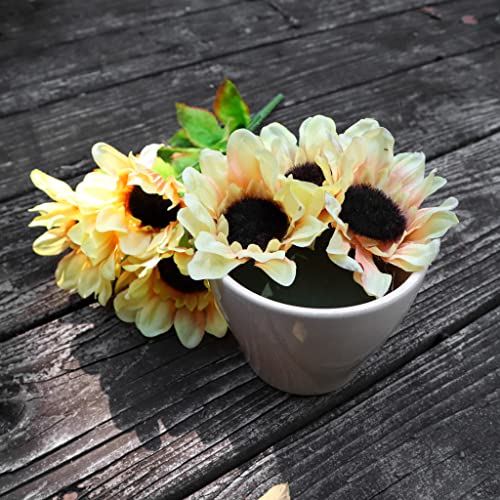 Pack of 4 FLOFARE Round Floral Foam Blocks for Fresh and Artificial Flowers, Each (8" X 1.4"), Dry & Wet Green Flower Foam for Flower Arrangements and Florist Supplies - size: Large 8"