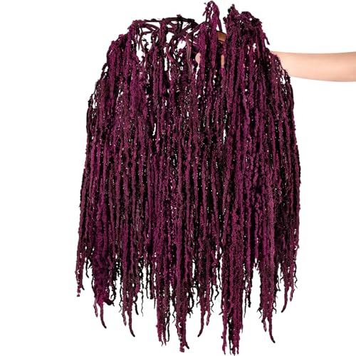 Suncalla 12 Pcs Dark Purple Spring Natural Dried Amaranthus Hanging Flowers Amaranthus Artificial Flowers for Wedding Arch Bouquet Floral Garland Wall Home Decoration (23 Inch) - color: Dark Purple