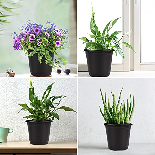 Augshy Nursery Pots, 110 Pcs Black Plastic Plant Pots 4 Inches Seed Starting Pots Containers with 110 Labels - size: 4 Inches