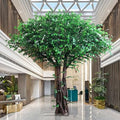 Large Artificial Ficus Tree - Realistic Fake Tree with Silk Leaves and Natural Wood Trunk - Indoor Home Office Decor - 1.5mx1.2m - size: 1.8*1.2m/70*47in