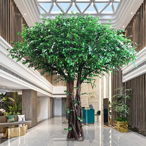 Large Artificial Ficus Tree - Realistic Fake Tree with Silk Leaves and Natural Wood Trunk - Indoor Home Office Decor - 1.5mx1.2m - size: 1.8*1.2m/70*47in