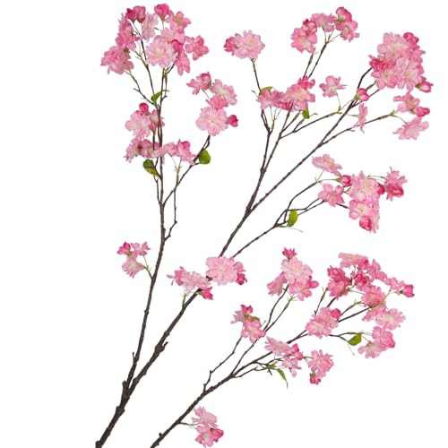 CISDUEO Cherry Blossom Branches Long Stem Artificial Flowers for Tall Vase Silk Flower Bulk Pink Plum Blossom Flowers for Indoor Home Decor Bedroom Wedding Floral Arrangement Table Centerpieces Party - color: Pink
