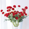 LVEFIT 10 Pcs Red Kiku Flower Fake Mums Long Stem Flowers,Faux Kiku Flower Bulk,Silk Flowers Mini Chrysanthemum Floral Arrangements,Artificial Flowers Chrysanth Mini Fake Flower - color: Red