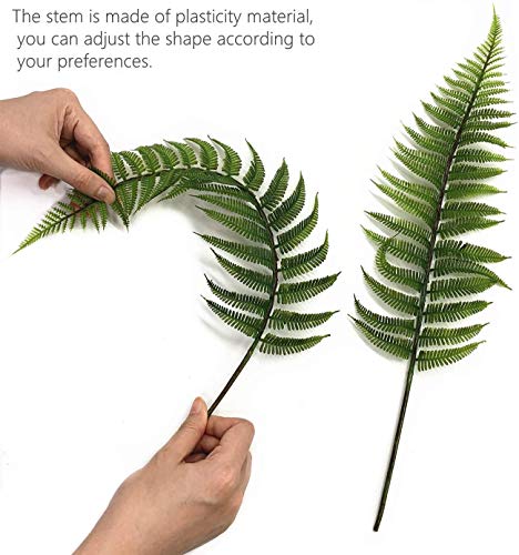 PASYOU Artificial Foliage Plants, Fake Plastic Grass Faux Shrubs Simulation Ferns Leaf Real Decoration for Indoor Outdoor Home Decor Garden Party Balcony Patio Planter Filler DIY - Fern Leaves 5 Pcs - color: Fern Leaves - 5 Pcs