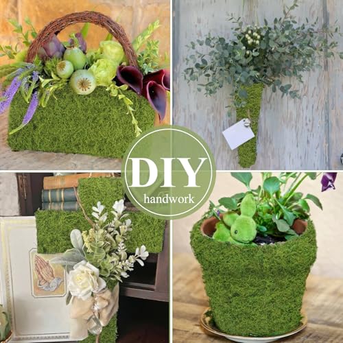 Fake Moss Dark Green 39" x 39" Faux Moss for Decorating Artificial Grass for Indoor Plants Wall Crafts DIY Table Centerpieces Table Runner Fairy Woodland Garden Floral Wedding 100x100cm - size: Green-39" x 39"/100x100 cm