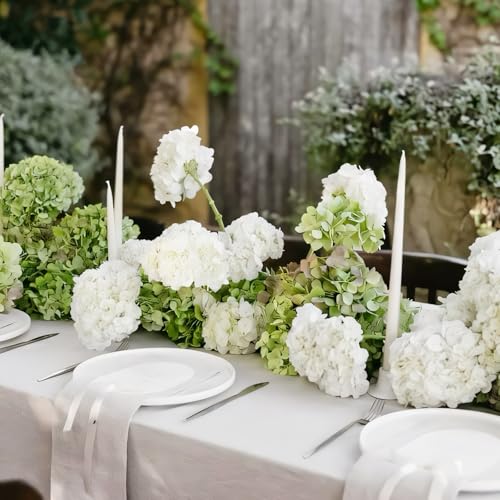 Coferset 3pcs White Lifelike Hydrangea Artificial Flowers 22inch Real Touch Faux Hydrangea Flower Stem for Home Party Wedding Floral Filler Arrangements Ceterpieces Bouquets - color: White, size: 3pcs
