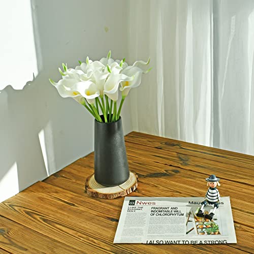 ONLY ART Artificial White Calla Lily 20pcs – 13.5" PU Faux Flowers with Flexible Stems, Soft Texture, for New Year and Valentine's Day Home, Wedding & DIY Decor - color: White
