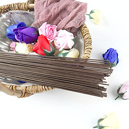Floral Wire 26 Gauge, 100 Pcs Brown Florist Wire - 14 Inch for Crafts, Bouquet Stem Wrapping, Wreath Making, Flower Arrangement Supplies - color: Brown