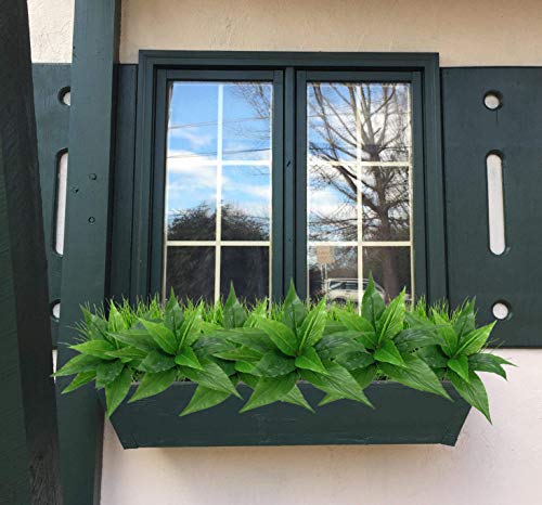CATTREE Artificial Plants Outdoor Decor, Fake Plant Shrubs Faux Grass Plastic Leaves Greenery Bushes Home Garden Wedding Party Decorations Indoor Office Yard Verandah Planter Filler - Green 2 Pack - color: Magnolia Grass-green-2 Pack