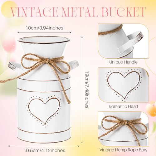 Uiifan 19 Pcs Spring Easter Centerpieces for Tables Home Office Decoration 18 Fake Artificial Tulip Flower Faux Realistic PU Bouquet with 1 Metal Pot Vase for Wedding Baby Shower(Bright Color) - color: Bright Color