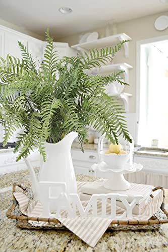 Briful 30" Artificial Boston Fern Plants Bushes Fake Shrubs Bush Greenery Plants Faux Fern Plant Large for Outdoors UV Resistant Garden Plants or Home Office Desk Indoor Decor 3pcs - color: Style #4