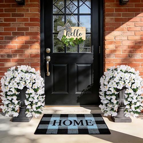 Fake Bougainvillea Artificial Flowers for Outdoors Decoration 2 pcs Faux Hanging Flowers Plants for Outdoor Planters UV Resistant Silk Bougainvillea Vines for Front Door Porch Urn Patio Garden - color: White