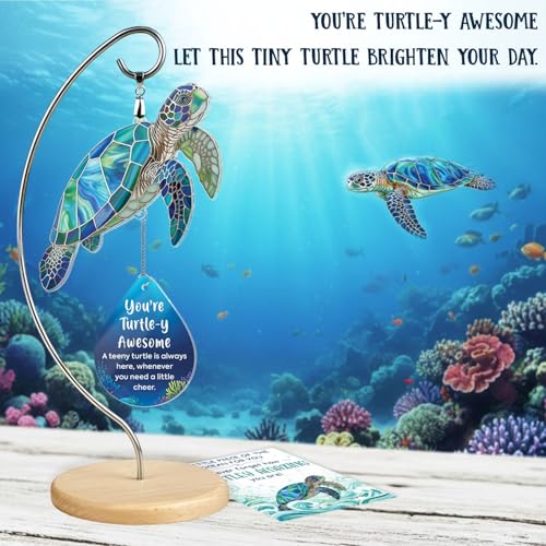 Sea Turtle Christmas Birthday Gifts for Women Men Grandkids - Stocking Stuffers for Teen - Inspirational Stuff Things - Beach Gifts for Mom, Grandma, Daughter, Friendship Presents - Turtle Desk Decor - color: 07 - Sea Turtle