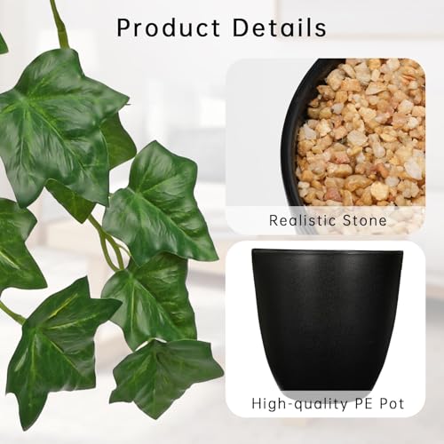GnFlus Set of 2 Fake Ivy Plant for Home Decor Indoor Silk Artificial Hanging Plant 25" Fake Ivy Vine Faux Ivy Leaves for House Room Indoor Outdoor Home Shelf Office Plant Decor - color: Green-set of 2