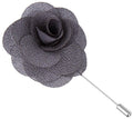 Flairs New York Gentleman's Essentials Premium Handmade Flower Lapel Pin Boutonniere - color: Carbon Grey [Begonia]