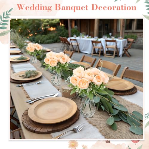 Zeyune 37 Pack Artificial Peonies Flowers with Bud Vase Bulk 24 Bundles Silk Peonies Bouquets 12 Plastic Clear Vase with 1 Rope Fake Flowers for Table Centerpiece Vases(Champagne,Perfume) - color: Champagne, style: Perfume