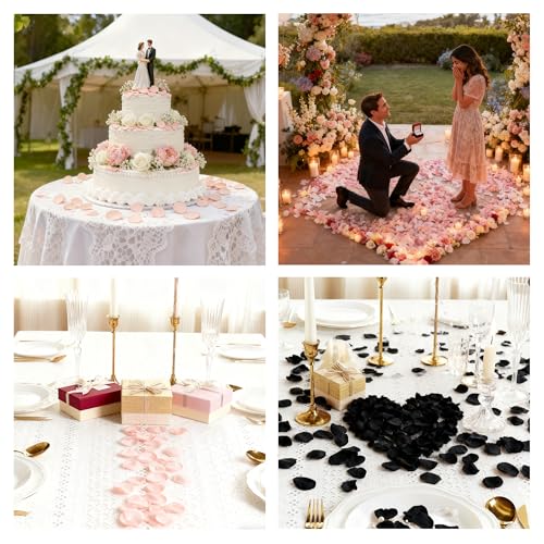 SITUMEIZI 400PCS Fake Rose Petals White Artificial Silk Flower Petals for for Wedding Her Set Romantic Night, Valentine's Day, Proposal Anniversary Decorations - color: White