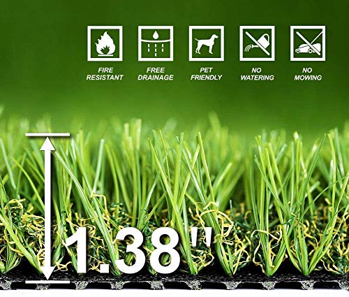 Artificial Grass 3 FT x 8 FT ( 24 Square ft ) Synthetic Thick Lawn Astro Turf Landscape Balcony Carpet Perfect for Indoor/Outdoor Fake Grass Rug - size: 3 x 8 Feet