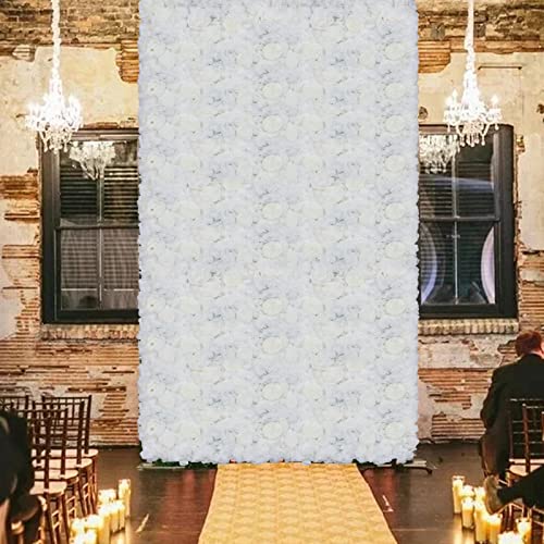 6 Pcs Flower Wall Panel Floral Backdrop,24 * 16in Artificial Flower Wall Panels Ivory White Flower Wall Decor Silk Fabric for Wedding Party Room Home Decor& Wall Decoration - color: Ivory White