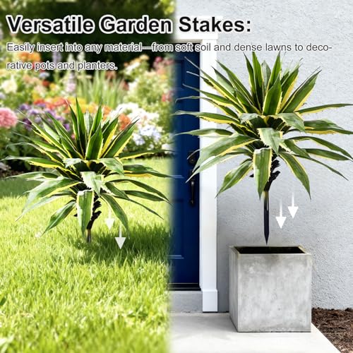 Artificial Agave Plant Fake Agave Planters for Indoor Outdoor Faux Agave Plants Real Touch Realistic Greenery for Home Living Room Office Bathroom Garden Front Porch Patio Decor (29inch-2 Pcs Yellow) - size: 29inch-2 Pcs Yellow
