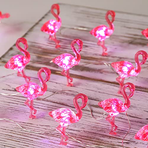 Pink Flamingo String Lights Battery Operated with Remote Fairy Lights 10ft 30LEDs USB Plug in Summer Tropic Themed Flamingo Decor Lights for Home Party Gifts Decorations - style: Flamingo