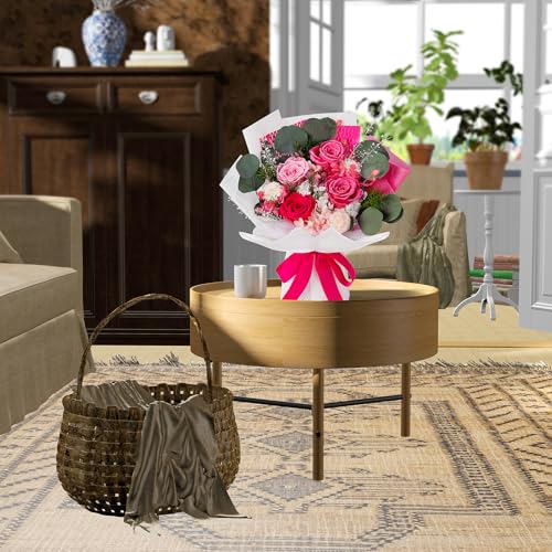 Perfectione Roses 4 Roses Mixed Bouquet for Mother's Day, Flowers for Delivery, Preserved Flowers Birthday Gift for Women Mom Wife Grandma Her, Pink - color: Pink 4 Roses