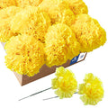 Royal Imports Artificial Carnations, Silk Faux Flowers, for Funeral Arrangements, Wedding Bouquets, Cemetery Wreaths, DIY Crafts - 100 Single 5" Stems - Yellow - color: Yellow