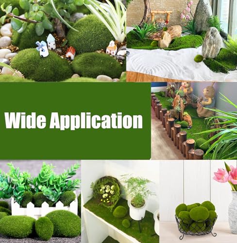 Nicunom 50 Pcs 5 Size Artificial Moss Rocks Decorative, Faux Green Moss Decor Balls for Floral Arrangements, Fairy Gardens and Crafting