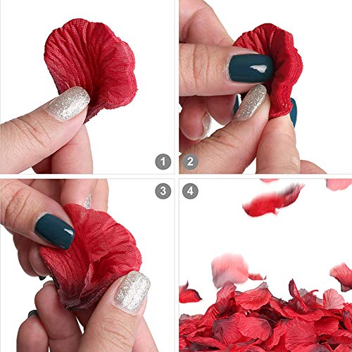 1000 Pieces Burgundy Artificial Silk Rose Petals Flower Decoration Wedding Party Color Burgundy - color: Burgundy