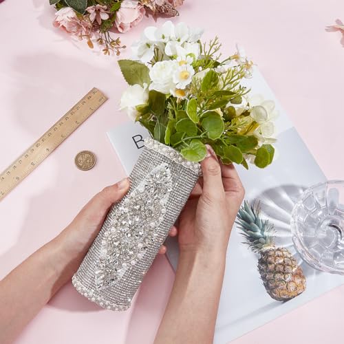 BENECREAT 7.2 Inch Wedding Bridal Bouquet Holder, Rhinestone Bouquet Handle, Bouquet Holder for Artificial Flowers Floral Arrangement Supplies Wedding Decoration