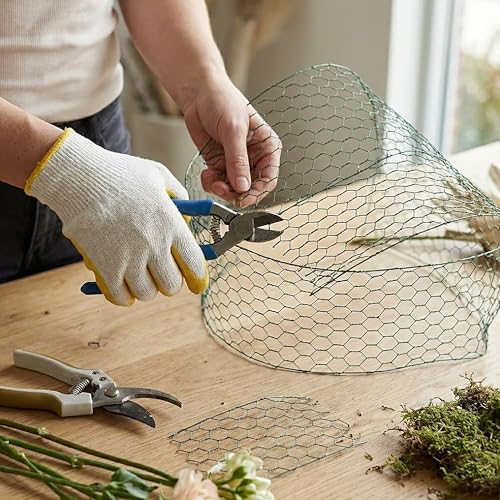 Floral Chicken Wire Roll, OLULU Galvanized Steel Chicken Wire Mesh for Crafts, 4 x 118 Inch Hexagonal Netting for Garden, Poultry & Yard