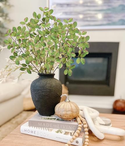 Hollyone 3PCS Artificial Greenery Stems 28.7 Inch Faux Branches for Vase Fake Lagerstroemia Leaves Branches Plants Leaf Bushes for Floral Arrangement Bouquets Party Wedding Wall Home Decor Green - color: Lagerstroemia - Green#1