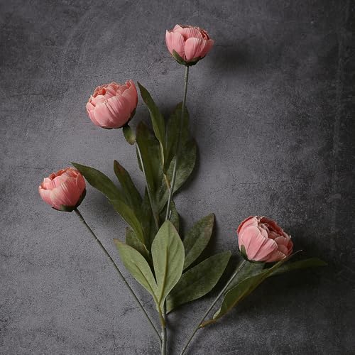 VIERENA 6 Pcs Faux Silk Peony Artificial Flowers for Vase -27", Bulk Fake Peonies Branches with Stems for DIY Bouquet Centerpieces Wedding Fillers Arrangements Shower Decorations (Dusty Pink) - color: Dusty Pink