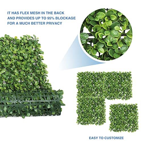 E&K 20" x 20" Artificial Plant Fence Panel Faux Leaves Grass Wall Privacy Screen Panel Decorative for Indoor Outdoor (Lechuguilla, 6 Pcs) - color: Lechuguilla - 01