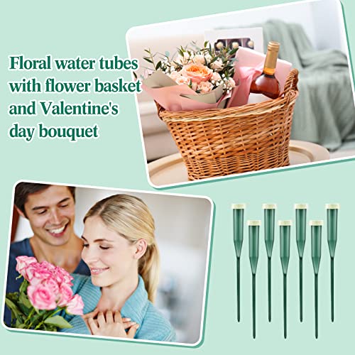 Tessco for you 90 Pcs Floral Water Tubes 6 Inch Floral Tubes Plastic Flower Supplies for Fresh Flowers with Rubber Cap for Flower Stem Arrangements Florist Supplies(Green) - color: Green, size: 6 Inch