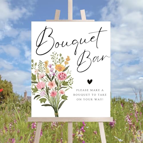 Bouquet Bar Signs, Make A Bouquet Sign, But First Flower Sign, Bridal Shower Flower Station Welcome Sign - color: Flower #14