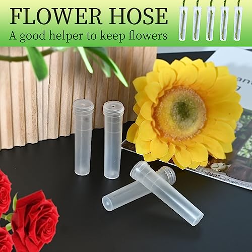 Vkinman Floral Water Tubes/Vials Reusable Plastic Flower Tubes Flower Arrangement Supplies 3 Inch Plastic Tubes for Plants Single Stem Flower 45-50Pcs