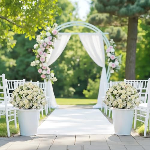 24" Artificial Potted Flowers for Outdoors Set of 2 - UV Resistant Faux Champagne Silk Peonies with Eucalyptus Plants in Cement Pots for Outside Front Porch Home Indoor Decor - color: Champagne, size: 24" Classic Peony