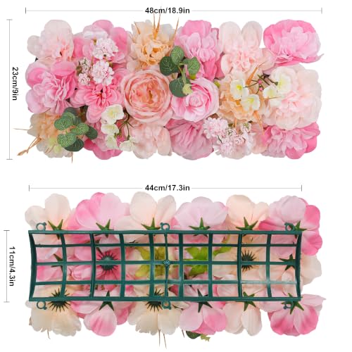 Wedding Arch Artificial Flowers Pink - 6Pack Faux Floral Swags Rose Silk Peony Realistic Arch Faux Plastic Arrangement for Romantic Wedding Wall Reception Ceremony Welcome Sign Decoration - color: Pink