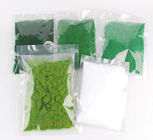 NWFashion 90G Dress Tree Flower Static Grass Dressing Scatter Flock Miniature Model Trees for Fairy Garden (01 Deep Green)