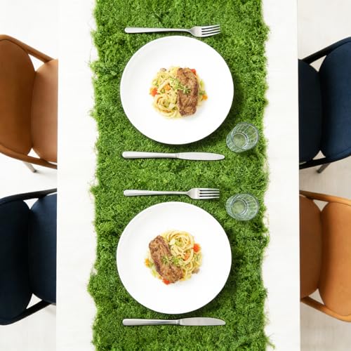 Fake Moss Table Runner for Crafts 19.68" x 78.74" Artificial Moss Sheet Roll, Waterproof Green Sheet Moss for Indoor Plants, Faux Moss Mat for Wedding DIY Centerpieces Fairy Garden Wall Decor - color: Light Green- 19.68×78.74 Inch/0.5×2 M