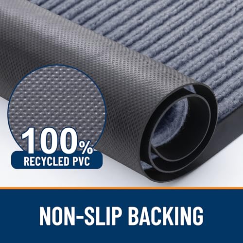 OLANLY Front Door Mat Indoor Outdoor Entrance, Waterproof Heavy Duty Doormat, Fade Resistant, Low Profile, Easy Clean Patio Porch Welcome Floor Mats for Entry, 29.5x17, Ash Grey - color: Ash Grey, size: 29.5" X 17"