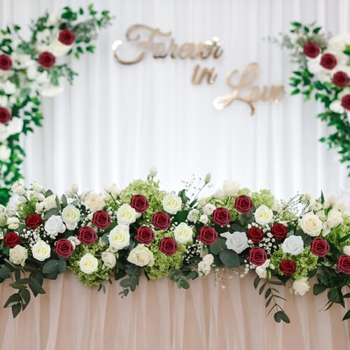 10 Pcs Wine Red Rose Artificial Flower, Faux Silk Flowers With Long Stems, Fake Roses Bulk Bouquet for Decoration Valentine's Day Centerpieces Proposal Bridal Bouquets Shower Party Home Floral Decor - color: Wine Red