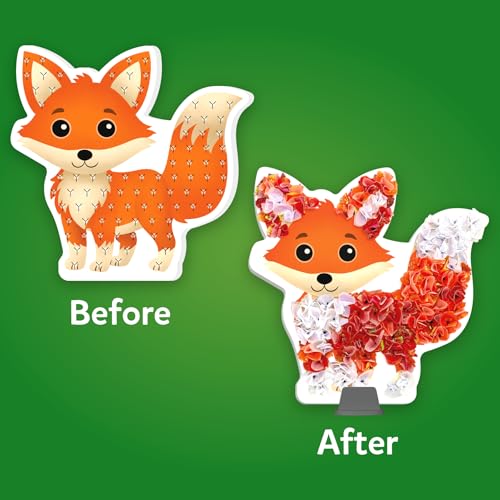 Skillmatics Poke-in Art – Animals, Mess-Free DIY Wood Craft Kit for Kids, Creative Fine Motor Activity, Pretend Play & Room Decor, Gift for Girls & Boys Ages 4, 5, 6, 7, 8, 9 - style: Animals