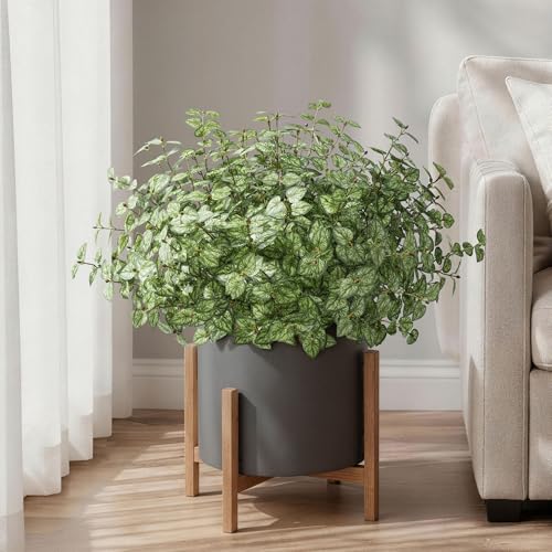 Ivydale Artificial Plants Outdoor 5 Pcs, Faux Greenery Plants Outdoor UV Resistant Silk Plants with Stems, Fake Plants for Outside Planter Front Porch Patio Pathway Decoration(Green) - color: Green