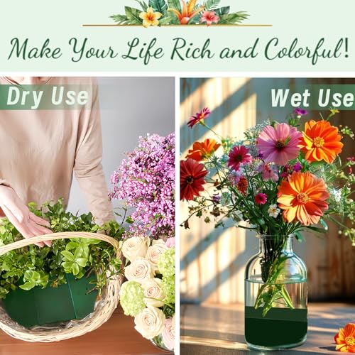 6 Pcs Floral Foam Blocks,Green Wet Dry Florist Foams for Artificial Fresh Flower Plant Arrangements,Wedding,DIY,Crafts,7.8 x 3.5 x 2.4inch