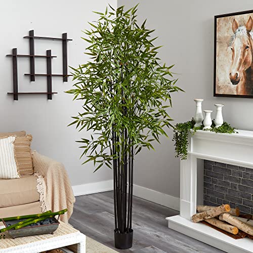 Nearly Natural Black Bamboo Tree x 9 with 1470 Leaves UV Resistant (Indoor/Outdoor)