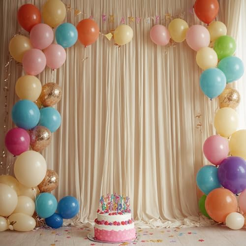 10ft x 8ft Wrinkle Free Champagne Backdrop Curtains for Parties, Thick Fabric Photo Backdrop Drapes for Weddings Photography Birthday Party Backgrpund Decor - color: Champagne2, size: 10ftx8ft