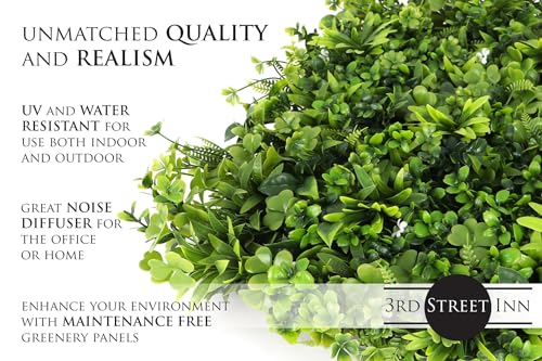 3rd Street Inn Artificial Greenery Wall Panels for Privacy - 12-Pack - color: Jasmine Mix